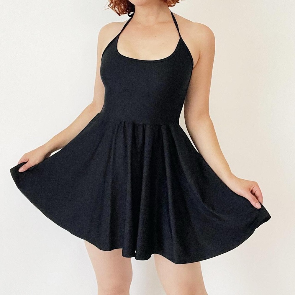 American Apparel Black Halter Dress